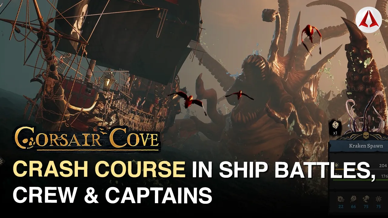 Corsair Cove ship battle against Crown pirate hunters at sea